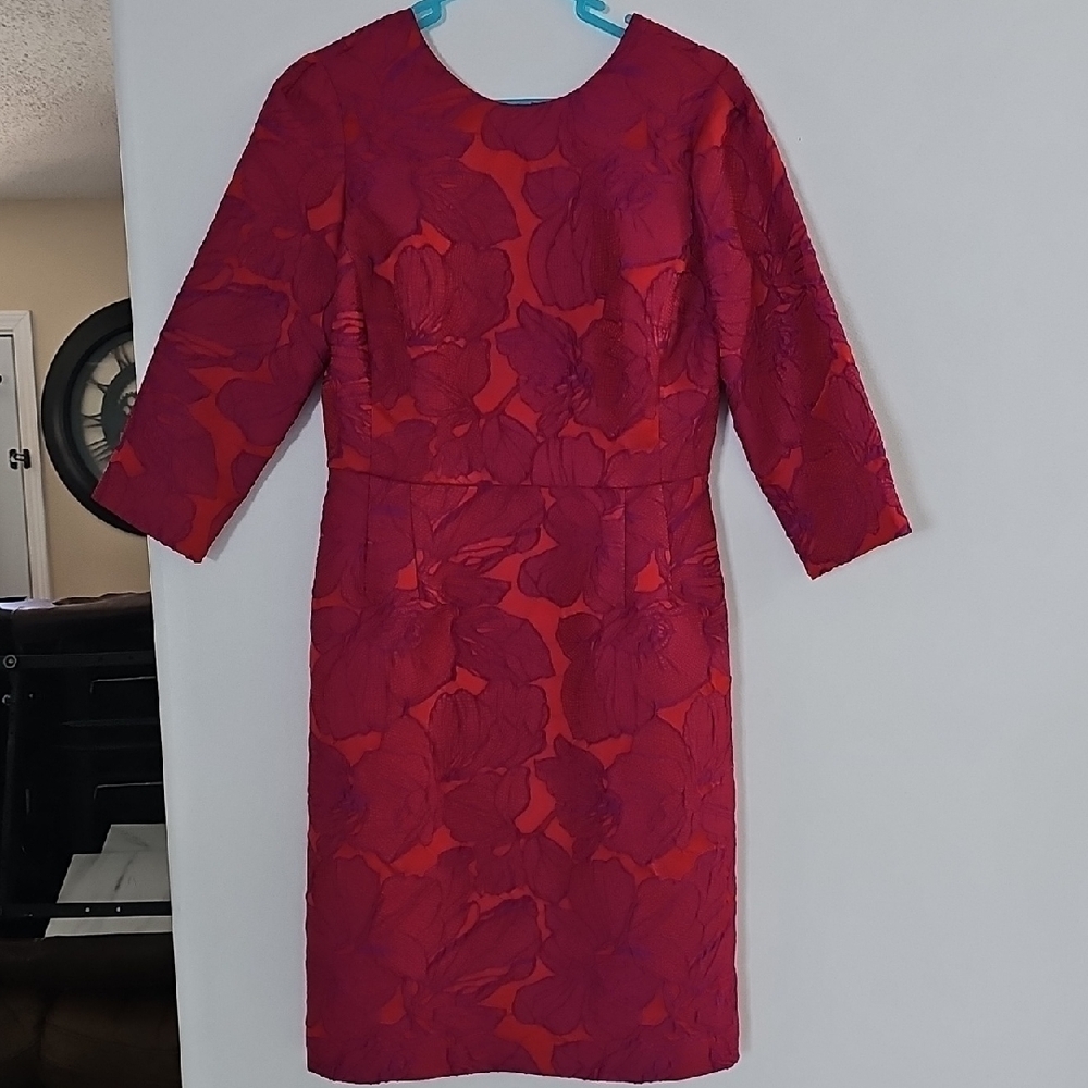 Bigio Collection Size 8 Floral 3/4 Sleeve Dress